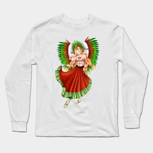 Christmas Quetzalcoatl Skirt Long Sleeve T-Shirt